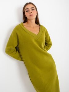 Olive midi sweatshirt dress