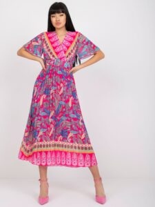 One-size pink pleated dress with