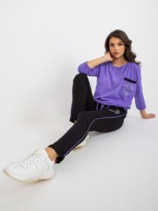 Purple tracksuit with blouse with