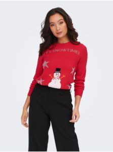 Red Women's Sweater with Christmas motif ONLY