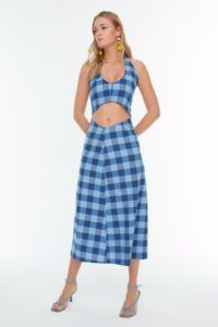Trendyol Blue Tall Check One