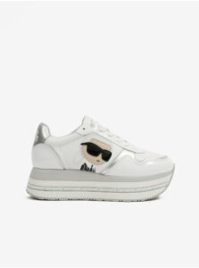 White Women's Leather Sneakers on the platform KARL