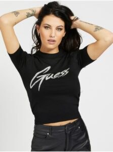 Black Women's Sweater T-Shirt with Guess