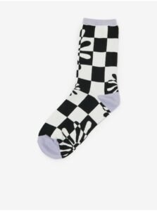 Black-and-White Women Patterned Socks BLACK VANS
