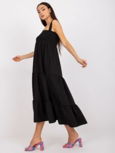 Black hanger dress with frills