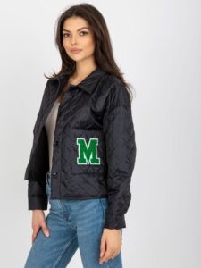 Black quilted jacket with