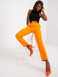 Bright orange suit trousers with