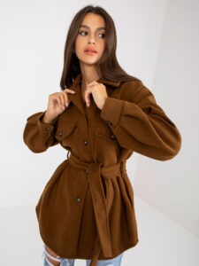Brown lady's coat with pockets