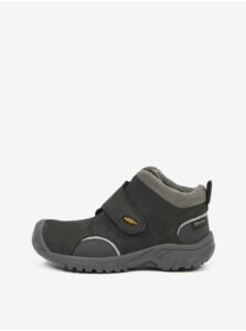 Dark Grey Kids Leather Waterproof Winter Boots