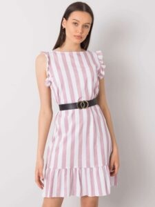 Dusty pink striped dress