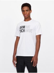 White Men's T-Shirt with Armani Exchange