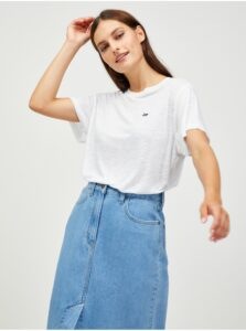 White Women's T-shirt with linen Lee