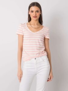 White and pink striped T-shirt by