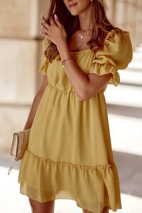 Yellow smooth dress with