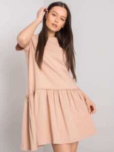 Beige cotton dress with