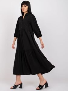 Black flowing dress with cotton
