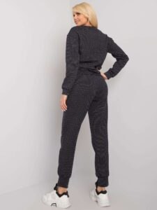 Black two-piece knitted set