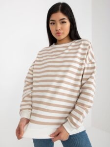 Ecru-beige women's basic sweatshirt RUE