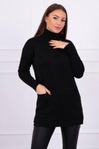 Sweater with stand-up collar