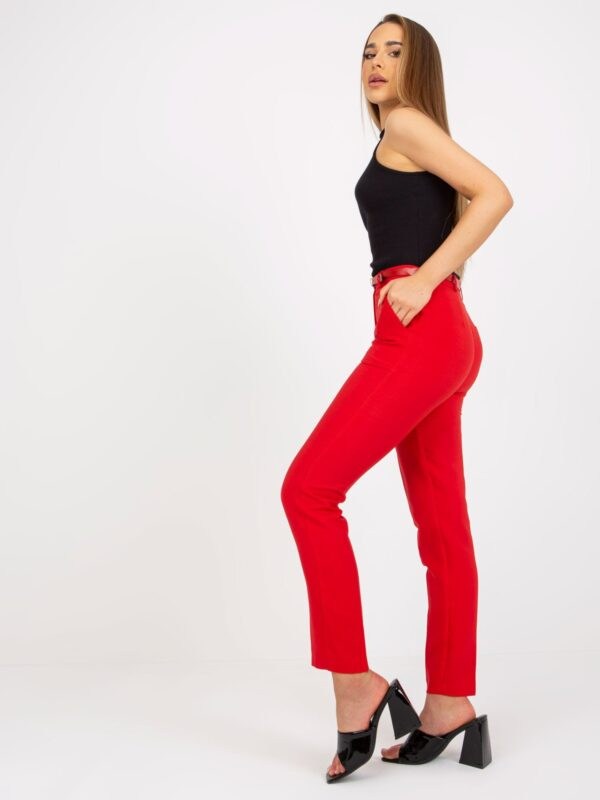 Trousers made of red fabric