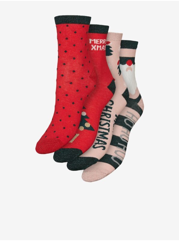 Vero Moda Set of four pairs of Christmas socks in