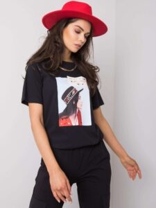 Women's black T-shirt with