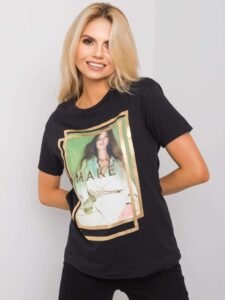 Women's black T-shirt with