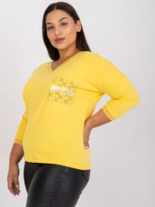 Yellow cotton blouse of larger size