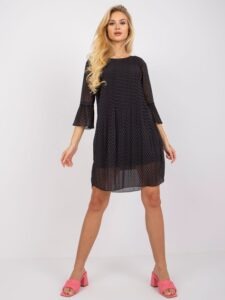 Black pleated dress with