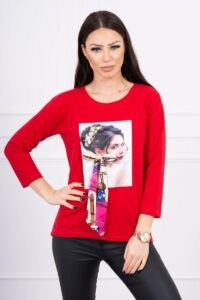 Blouse with graphics and colorful