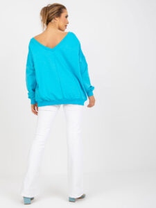 Blue and white sweatshirt with