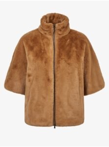 Brown Women's Jacket made of artificial fur