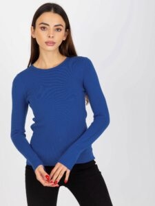 Cobalt blue simple sweater with