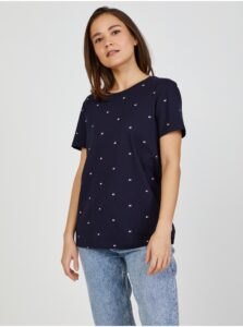 Dark Blue Women's Patterned T-Shirt Tommy