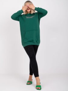 Dark green plus size sweatshirt with