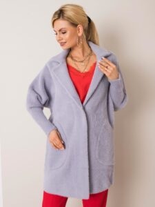 Gray fluffy coat made