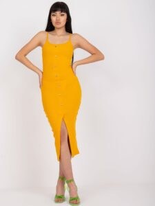 Light orange fitted dress with