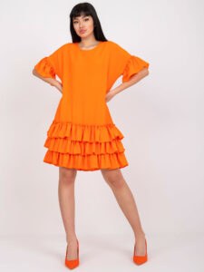 Orange dress with ruffles and