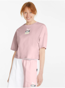 Pink Women's Loose Cropped T-Shirt Puma