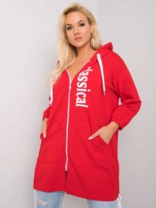 Red hoodie with zip