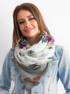 White and grey scarf with