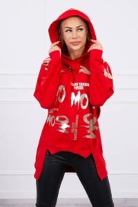 Zippered hoodie red