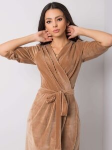 Beige velor dress with