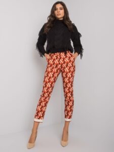 Dark orange fabric trousers