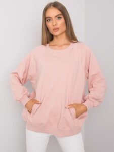 Dusty pink sweatshirt with pockets by