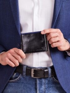 Men's Black horizontal open wallet