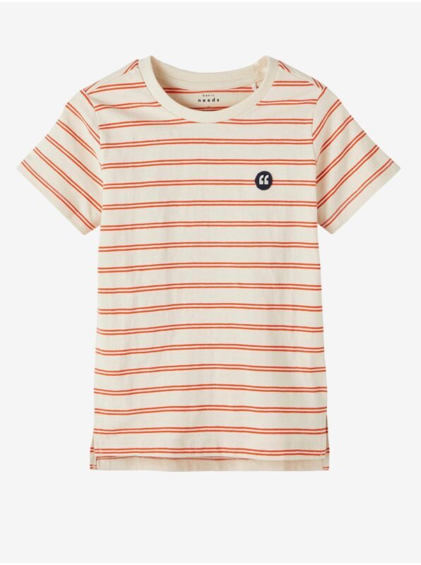 Orange-Beige Boys Striped T-Shirt name it