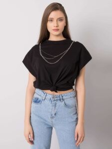 Black T-shirt with necklace Arianna