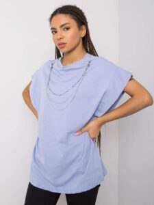 Blue T-shirt with necklace Arianna