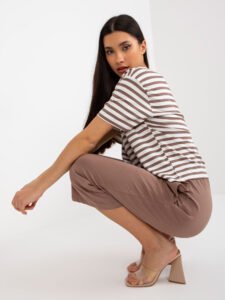 Brown-and-white basic summer set with